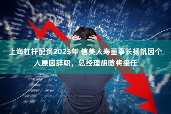 上海杠杆配资2025年 信美人寿董事长杨帆因个人原因辞职，总经理胡晗将接任
